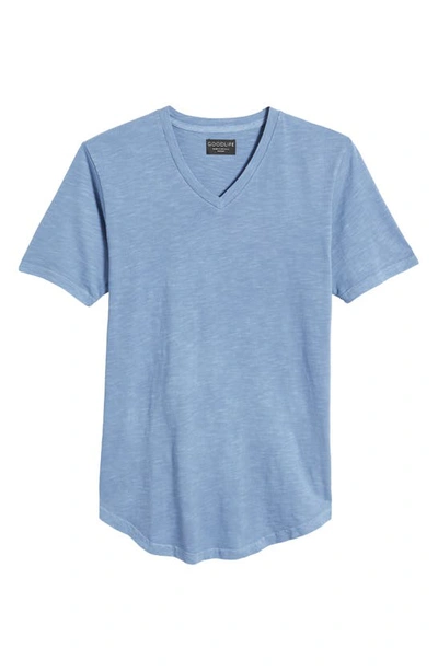 Shop Goodlife Sunfaded Slub Cotton T-shirt In Riverside Blue