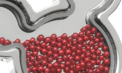Shop Cufflinks, Inc X Disney Mickey Silhouette Floating Beads Cuff Links In Silver