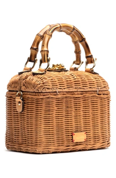 Shop Frances Valentine Hannah Lunchbox Basket Top Handle Bag In Toast