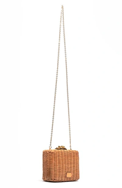 Frances Valentine Paige Wicker Clutch In Toast