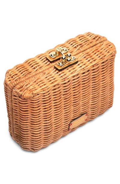 Frances Valentine Paige Wicker Clutch In Toast