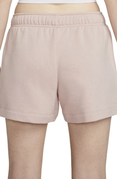 Shop Nike Club Fleece Shorts In Pink Oxford/ White