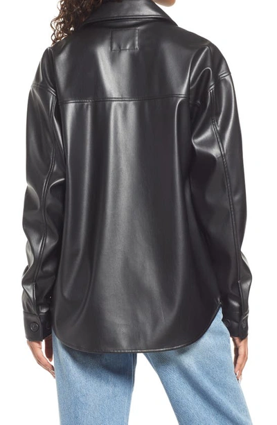 Thread & Supply Faux Leather Shirt Jacket In Black