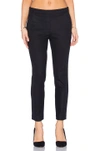 Theory Treeca Virgin Wool Flannel Cropped Pull-on Pants In Black