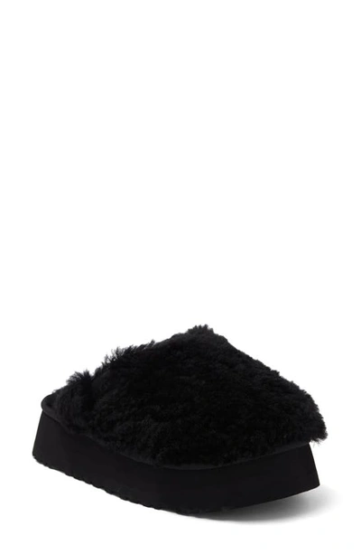 Ugg Maxi Genuine Shearling Platform Clog In Black