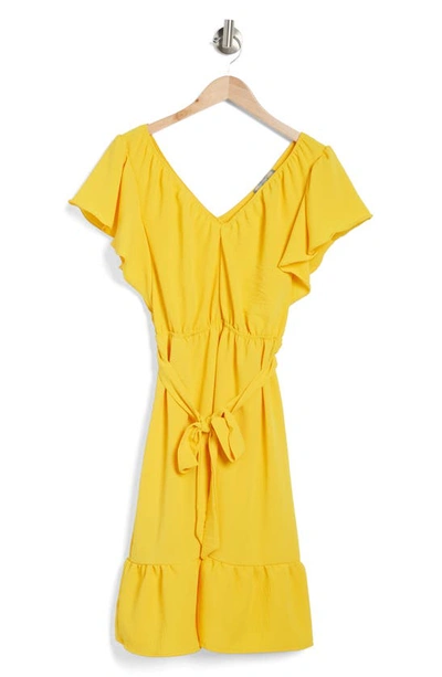 Shop Good Luck Gem Airflow Stretch Drape A-line Dress In Yellow