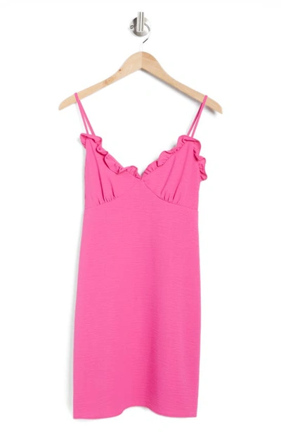 Shop Good Luck Gem Airflow Stretch Minidress In Ultra Hot Pink