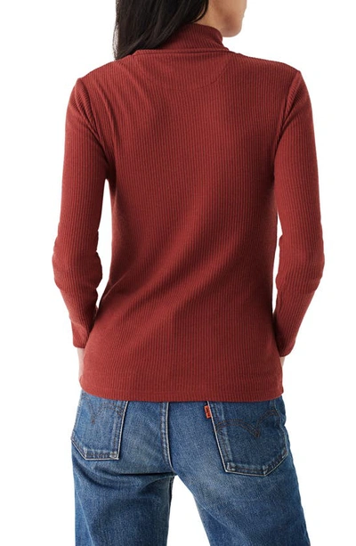 Faherty Legend&trade; Rib Roscoe Turtleneck T-shirt In Henna