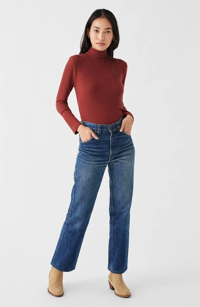 Faherty Legend&trade; Rib Roscoe Turtleneck T-shirt In Henna