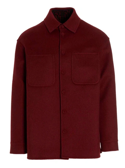 Shop Fendi 'ff' Reversible Jacket In Red