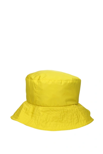 Shop Moncler Hats Polyamide Yellow