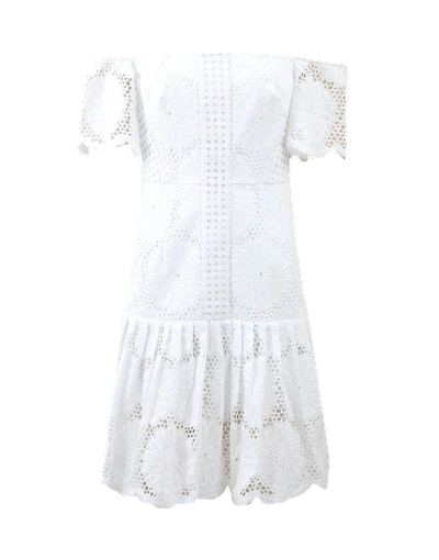 Shop N Nicholas Sunflower Lace Dress In White