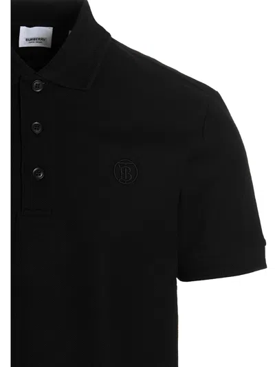 Shop Burberry 'eddie' Polo Shirt In Black