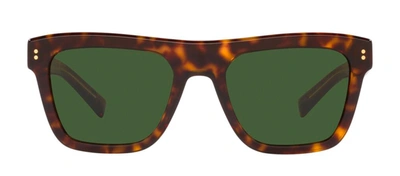 Shop Dolce & Gabbana Dg4420 502/71 Square Sunglasses In Green