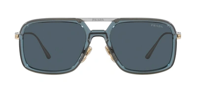 Shop Prada Pr 57zs 19f09t Navigator Sunglasses In Grey