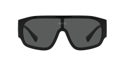 Shop Versace 0ve4439 Gb1/87 Shield Sunglasses In Grey