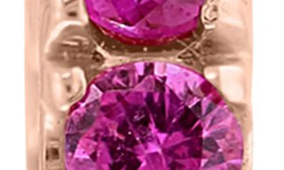 Effy 14k Rose Gold Pink Sapphire Hoop Earrings In Multi