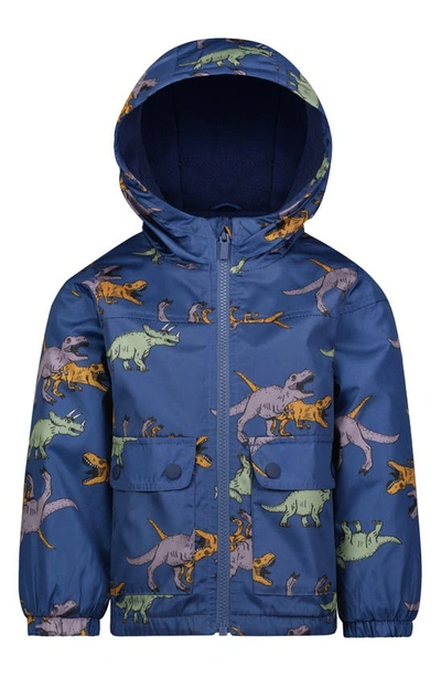 Shop Oshkosh B'gosh Kids' Dinosaur Zip Hoodie Jacket In Blue Dino