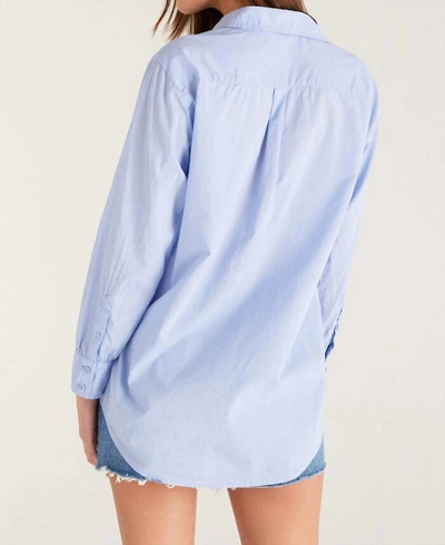 Shop Z Supply Poolside Button Up Shirt In Blue
