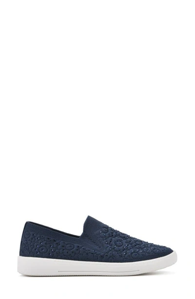White Mountain Footwear Unit Knit Slip-on Sneaker In Navy/ Fabric