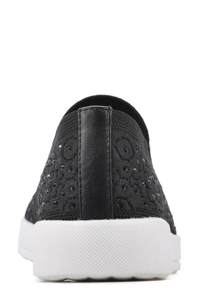 White Mountain Footwear Unit Knit Slip-on Sneaker In Black/ Fabric
