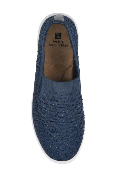 White Mountain Footwear Unit Knit Slip-on Sneaker In Navy/ Fabric