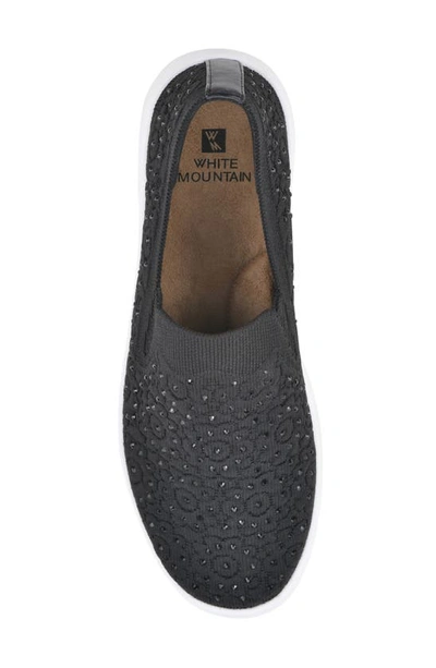 White Mountain Footwear Unit Knit Slip-on Sneaker In Black/ Fabric