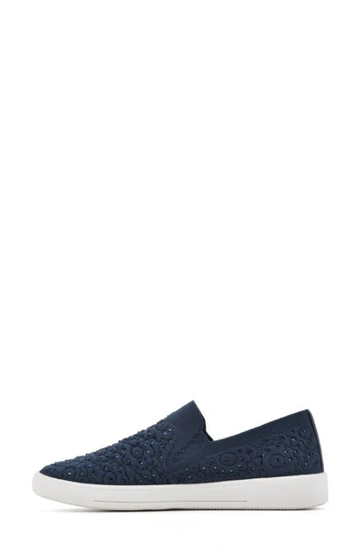White Mountain Footwear Unit Knit Slip-on Sneaker In Navy/ Fabric