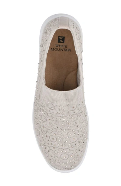 White Mountain Footwear Unit Knit Slip-on Sneaker In Taupe/ Fabric