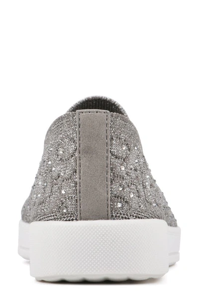 White Mountain Footwear Unit Knit Slip-on Sneaker In Silver/ Fabric
