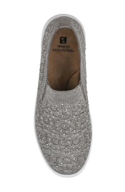 White Mountain Footwear Unit Knit Slip-on Sneaker In Silver/ Fabric