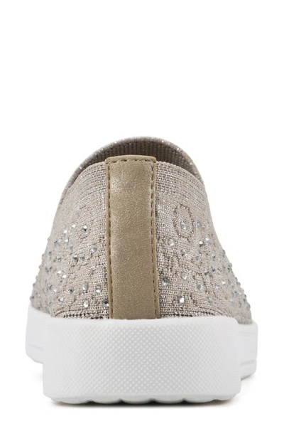 Shop White Mountain Footwear Unit Knit Slip-on Sneaker In Gold/ Fabric