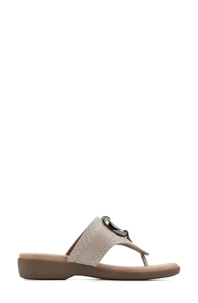 Cliffs By White Mountain Benedict Wedge Thong Sandal In Taupe/ Woven