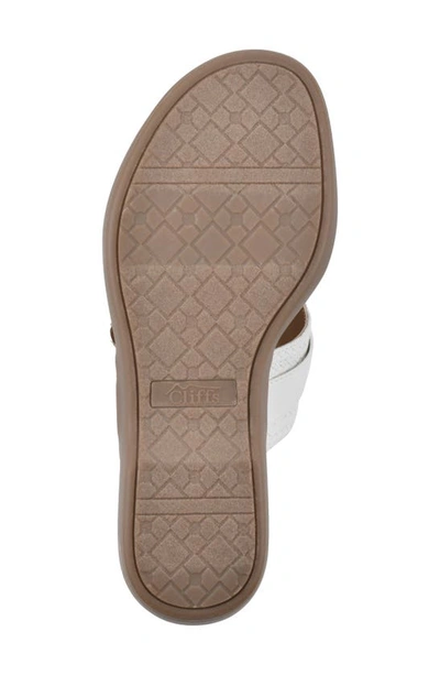 Cliffs By White Mountain Benedict Wedge Thong Sandal In White/ Woven