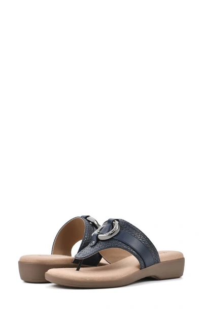 Cliffs By White Mountain Benedict Wedge Thong Sandal In Navy/ Woven