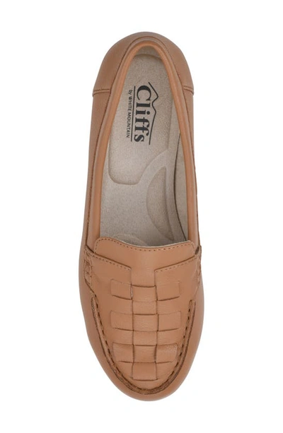 Shop Cliffs By White Mountain Giver Moc Toe Loafer In Tan Tumbled Smooth
