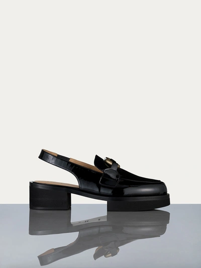 Shop Frame Le Begonia Slingback Loafer Noir Patent