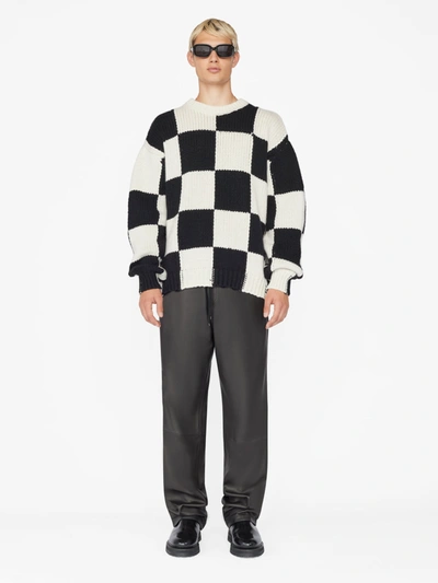 Shop Frame Checkered Knit Sweater Noir/cream