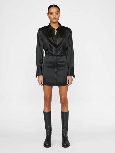 Shop Frame Strong Shoulder Mini Dress Noir
