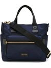 Marc Jacobs Biker Leather-trim Nylon Baby Bag In Midnight Blue/gold