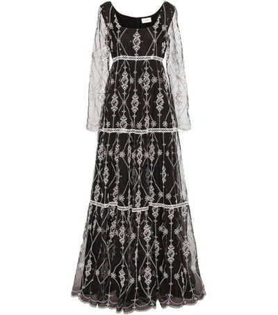 Erdem Deborah Embroidered Silk-organza Gown