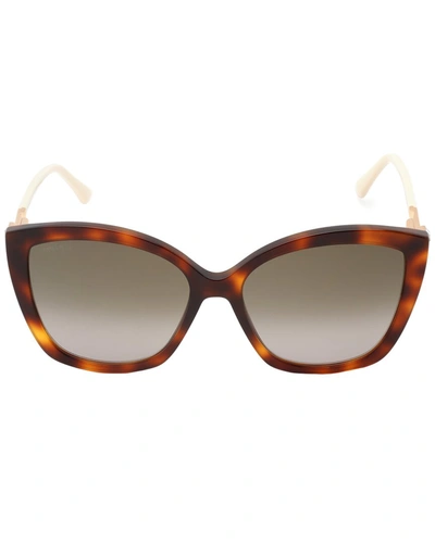 Shop Jimmy Choo Women's Nat/s 57mm Sunglasses In Brown
