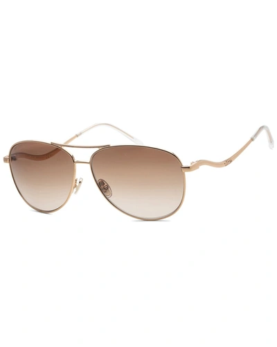 Shop Jimmy Choo Women's Essys 60mm Sunglasses In Gold