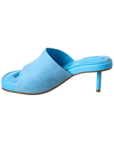 Shop Jacquemus Les Mules Argilla Leather Sandal In Blue