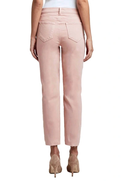 Shop L Agence Sada High Rise Cropped Straight Jeans In Dusty Pink