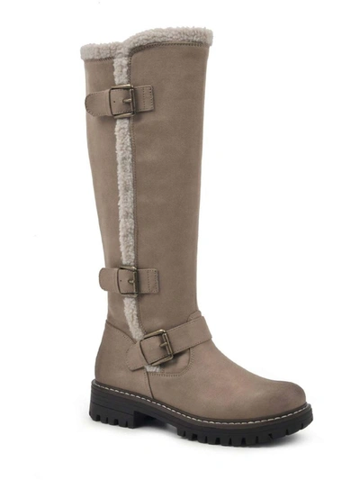Shop Cliffs By White Mountain Merritt Womens Microfiber Faux Fur Knee-high Boots In Multi