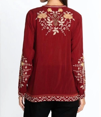 Shop Johnny Was Frankie Blouse In Red Wine