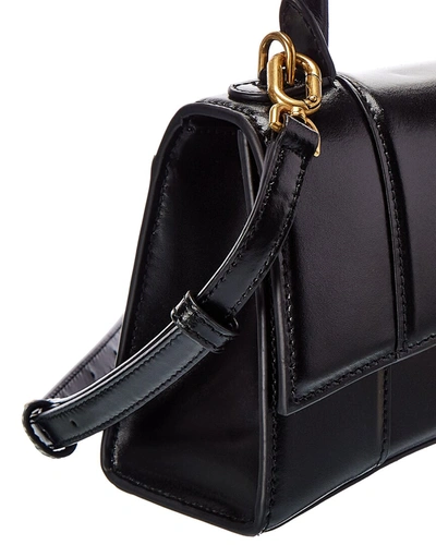 Shop Balenciaga Hourglass Xs Leather Top Handle Satchel In Black