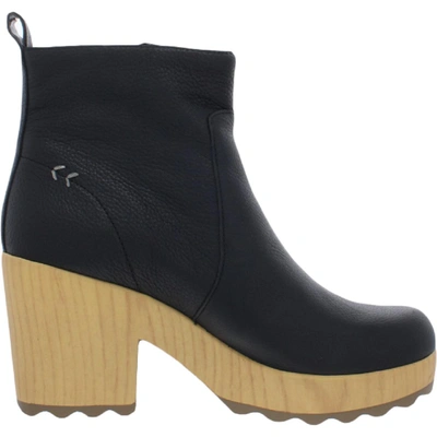 Dr. Scholl's Shoes Win Over Womens Leather Platform Ankle Boots In Black