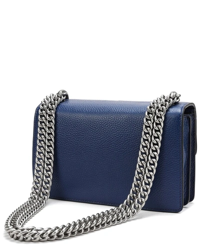 Shop Tiffany & Fred Crystal Dragon Leather Crossbody Shoulder Bag In Blue